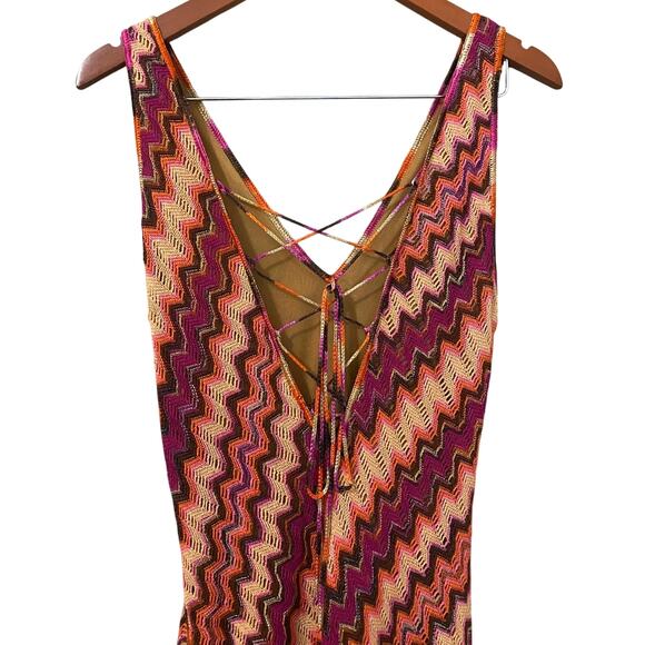 Missoni Vintage Y2K Printed Crochet Midi Dress IT 40 / Small Linen Cotton Blend - Picture 8 of 16